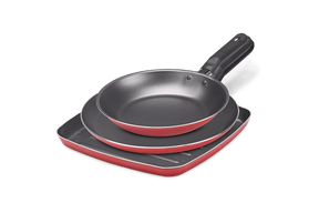 Jogo de Frigideiras Brinox Garlic Antiaderente Pro-flon 3 Peças Vermelho