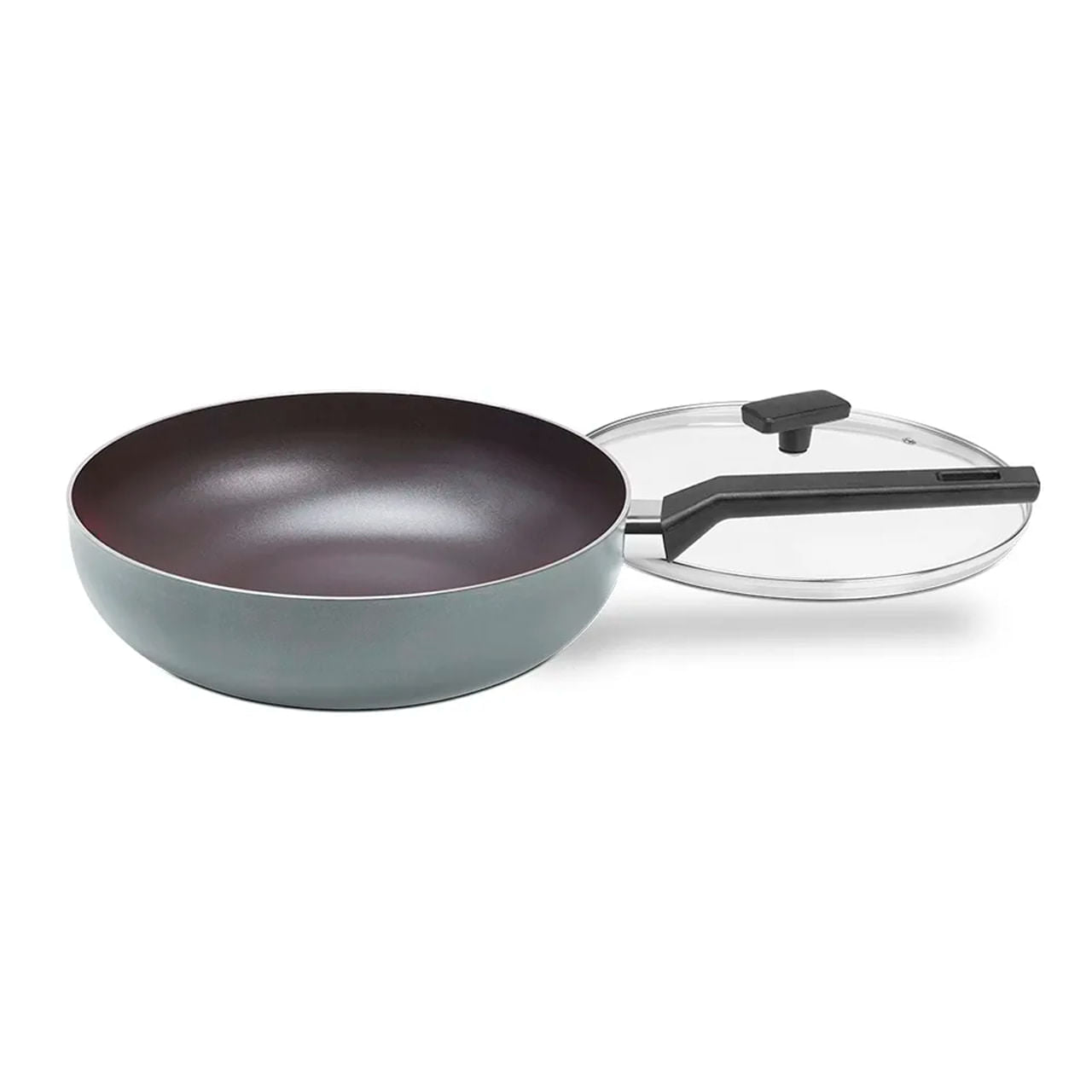 Wok com Tampa Brinox Preserve Antiaderente Ceramic Life Ø28cm 3,55 Litros Cinza