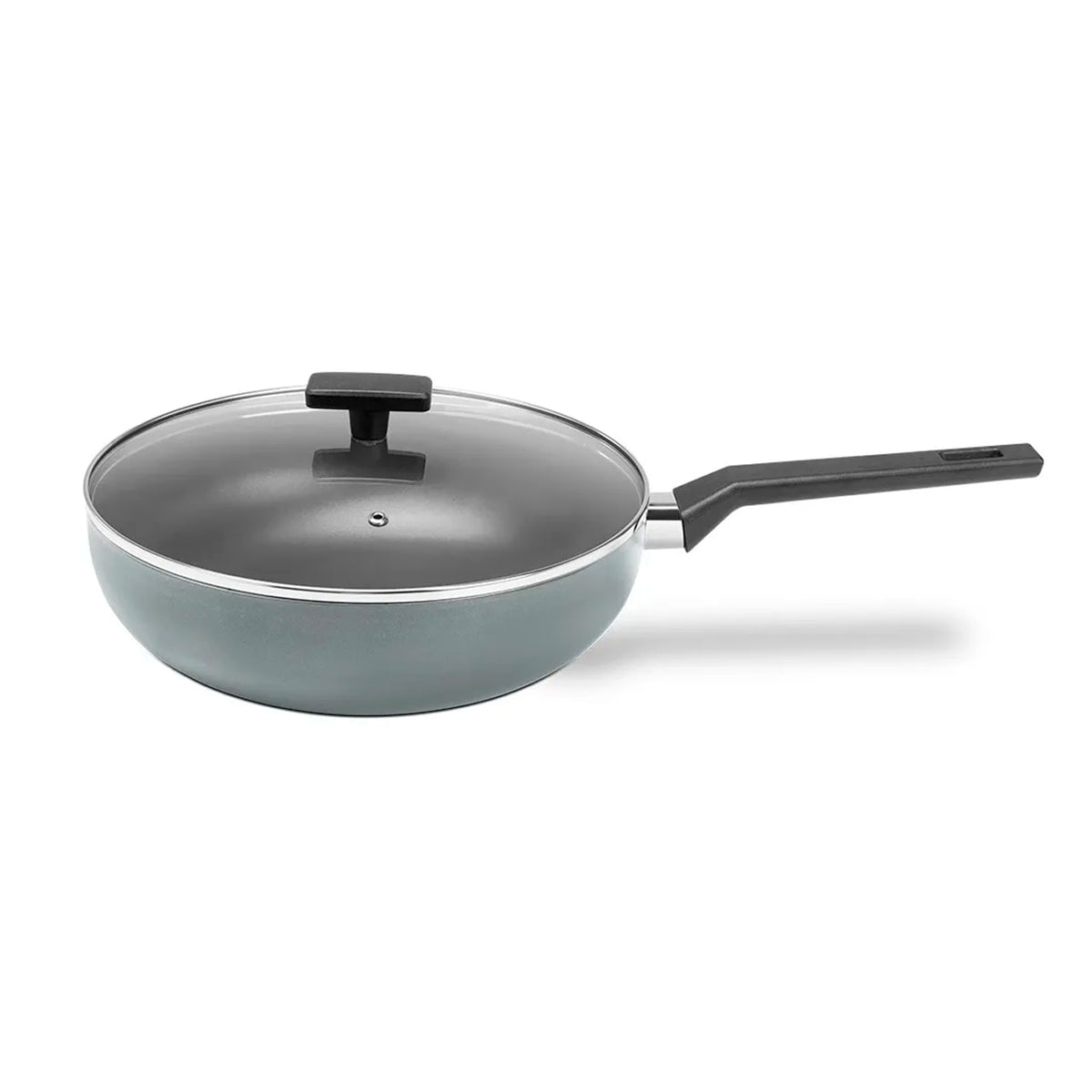 Wok com Tampa Brinox Preserve Antiaderente Ceramic Life Ø28cm 3,55 Litros Cinza
