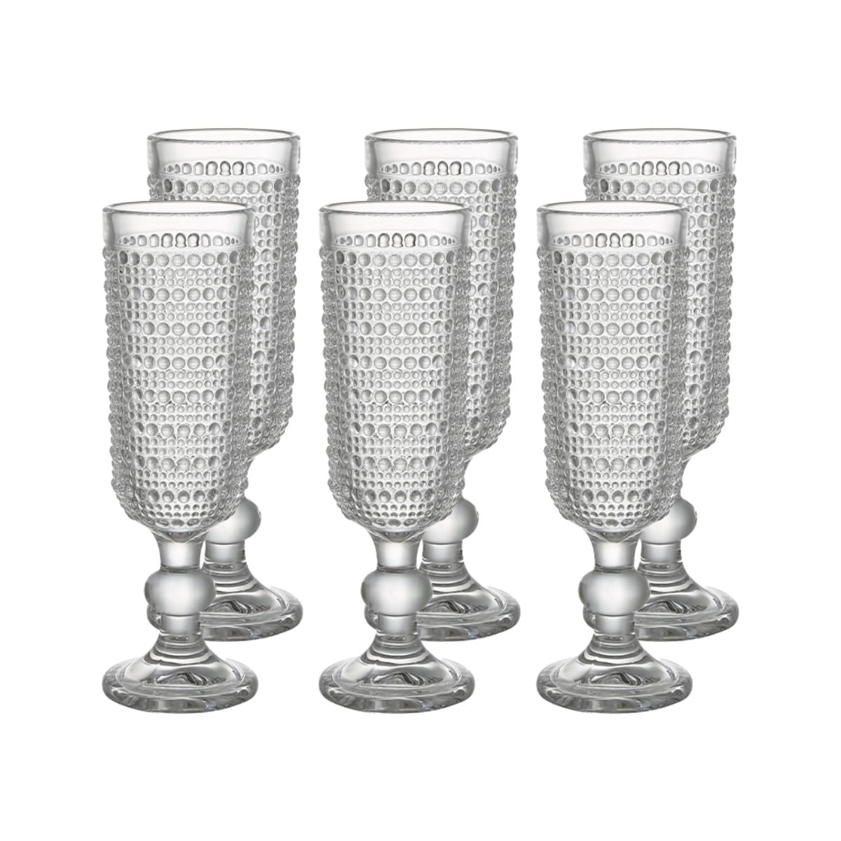 Jogo de 6 Taças para Espumante de Vidro 150ml Haus Concept Esfera