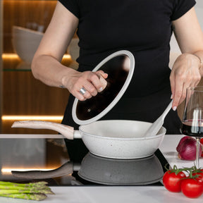 Frigideira Alta de Indução com Tampa Brinox Sirius Antiaderente Ceramic Life Ø24cm 2,3 Litros Vanilla