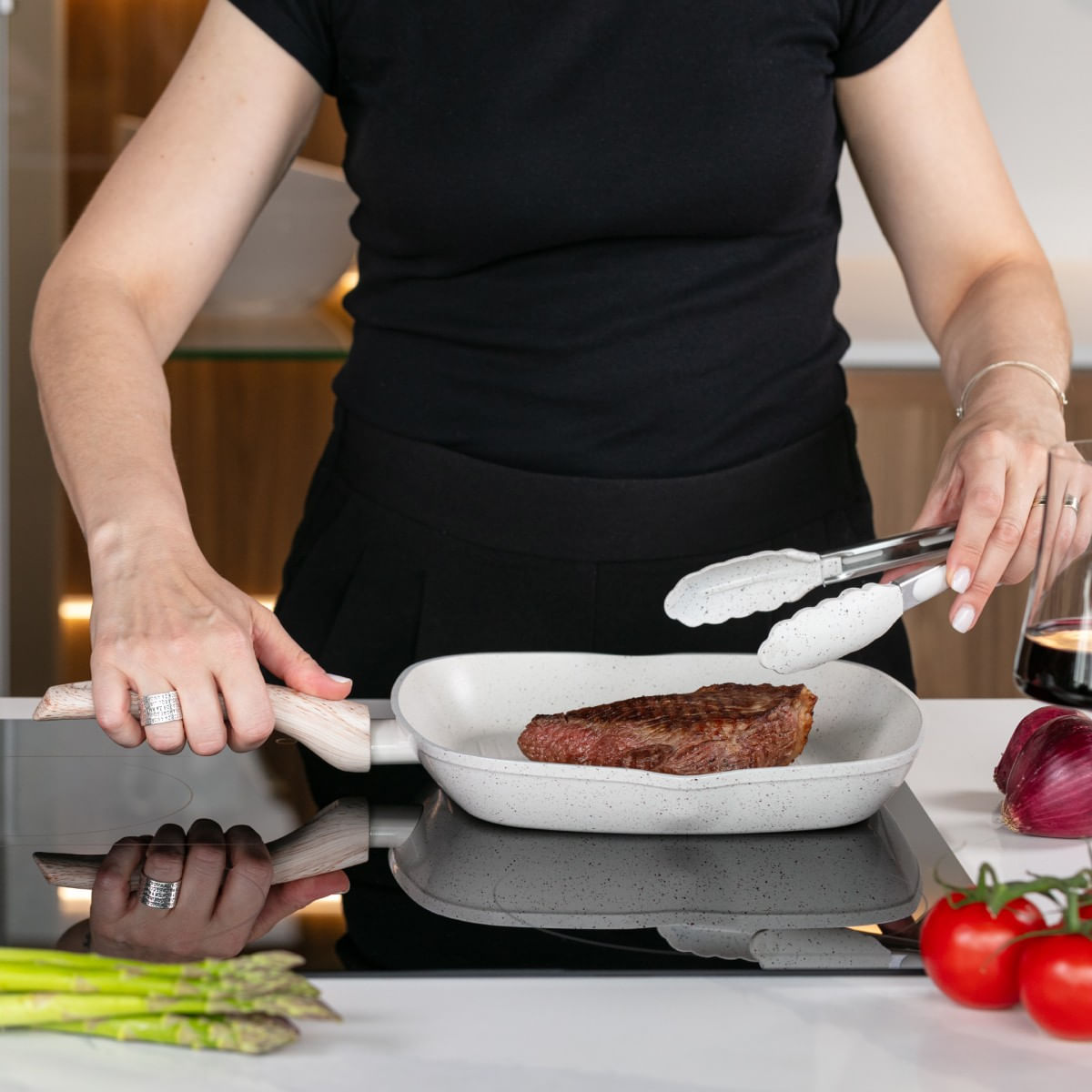 Grill com Indução Brinox Sirius Antiaderente Ceramic Life 28cm 2L Vanilla