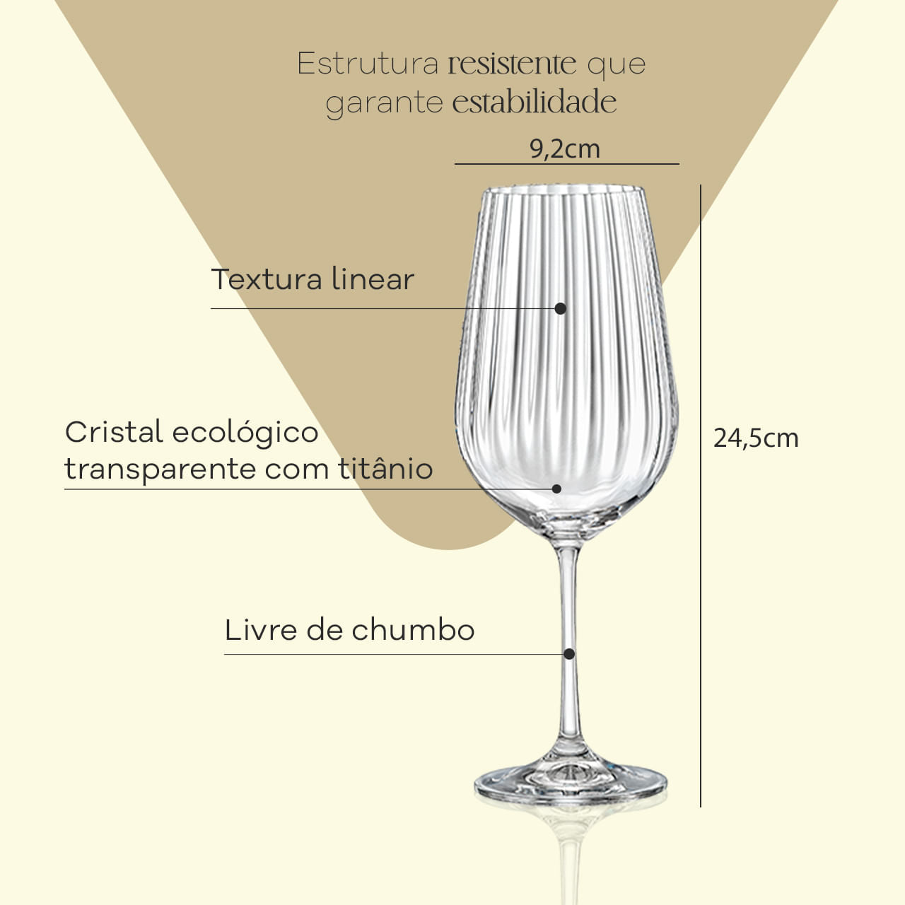 Jogo de 6 Taças para Água em Cristal Bohemia 550ml Haus Concept Dream
