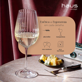 Jogo de 6 Taças para Água em Cristal Bohemia 550ml Haus Concept Dream