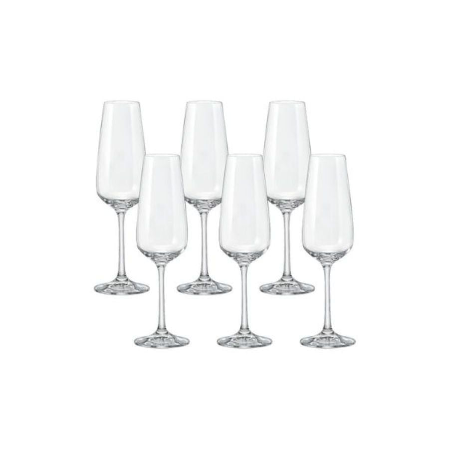 Jogo de 6 Taças para Espumante em Cristal Bohemia 190ml Haus Concept Aroma