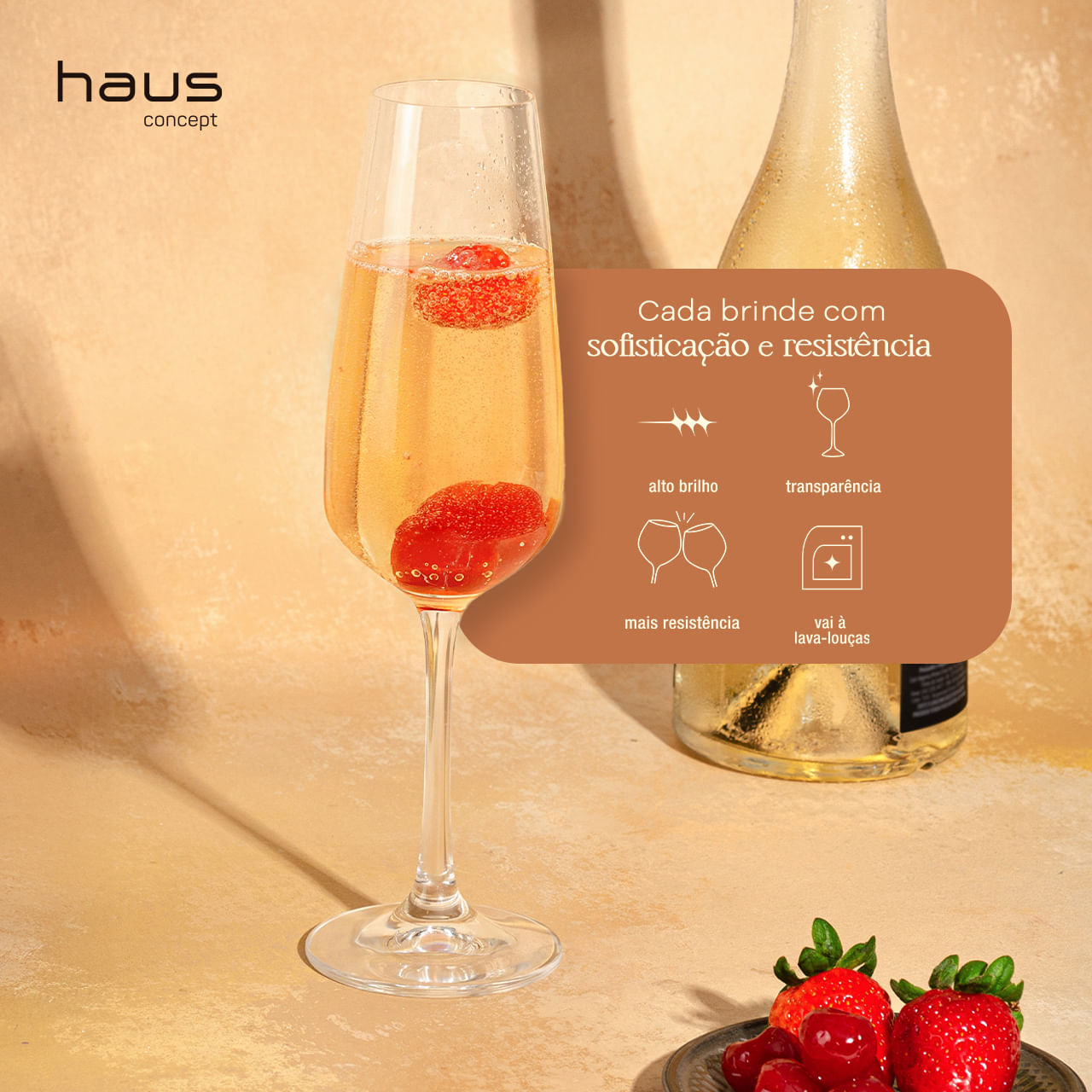 Jogo de 6 Taças para Espumante em Cristal Bohemia 190ml Haus Concept Aroma