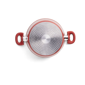 Jogo de Panelas Brinox Antiaderente Ceramic Life 5 Peças Optima com Indução Vermelho Carmin