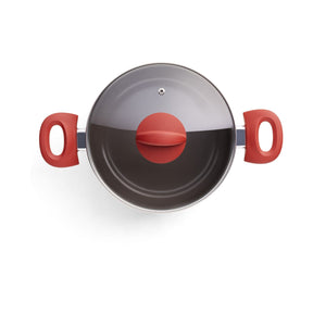 Jogo de Panelas Brinox Antiaderente Ceramic Life 5 Peças Optima com Indução Vermelho Carmin