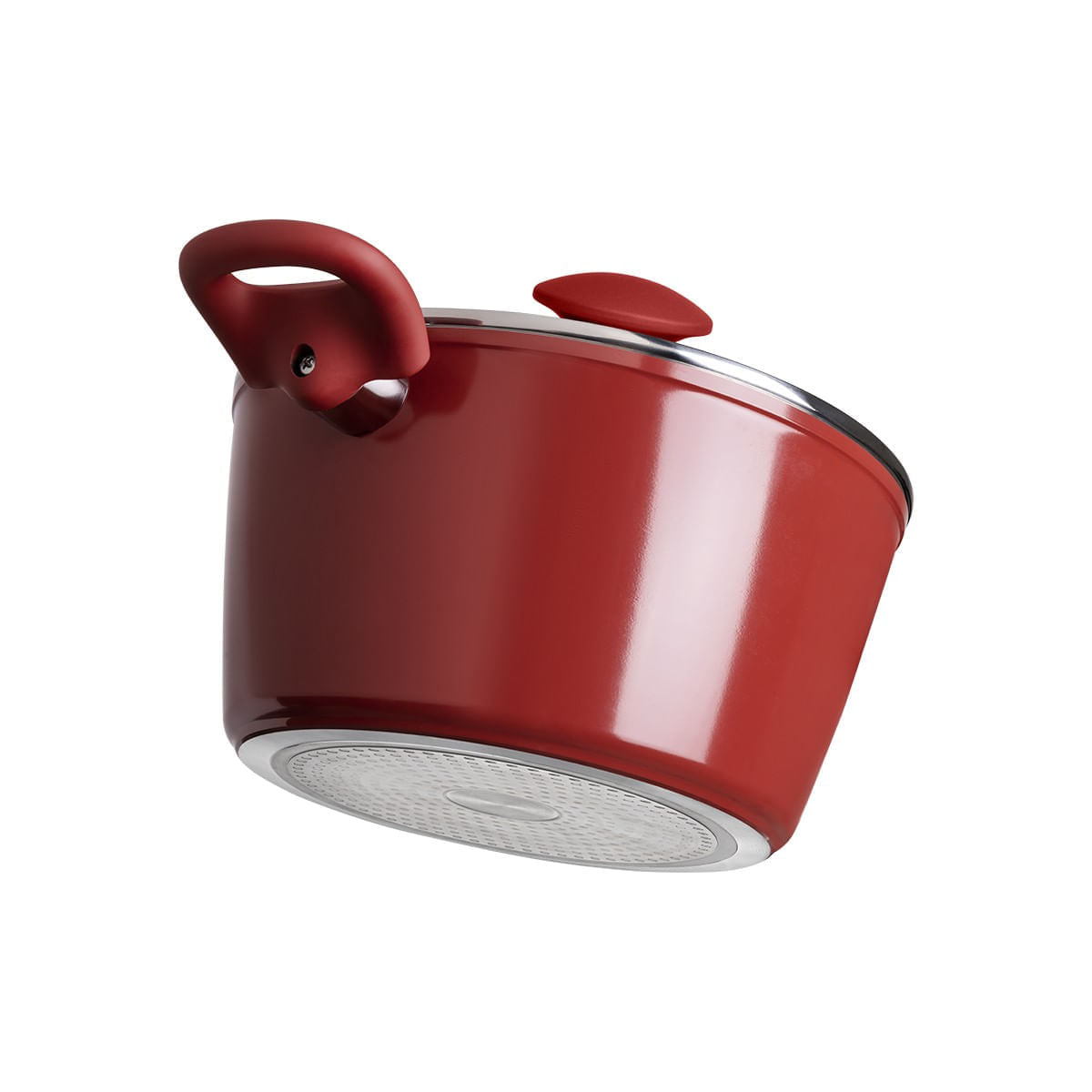 Jogo de Panelas Brinox Antiaderente Ceramic Life 5 Peças Optima com Indução Vermelho Carmin