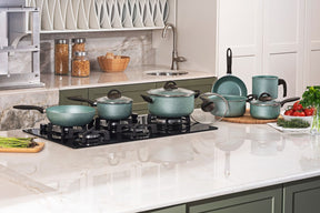 Jogo de Panelas Brinox Antiaderente Ceramic Life 7 Peças Suprema Verde