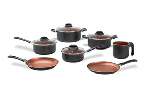 Jogo de Panelas Brinox Topázio Antiaderente Pro-Flon 7 Peças Cinza Range