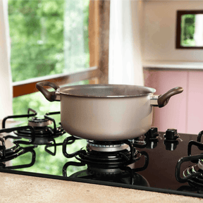 Jogo de Panelas Brinox Antiaderente Ceramic Life 10 Peças Nevada Champanhe