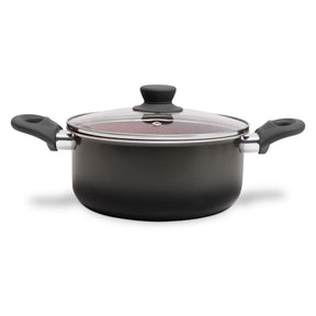 Jogo de Panelas Brinox Antiaderente Ceramic Life 6 Peças Easy Carbono-Vermelho