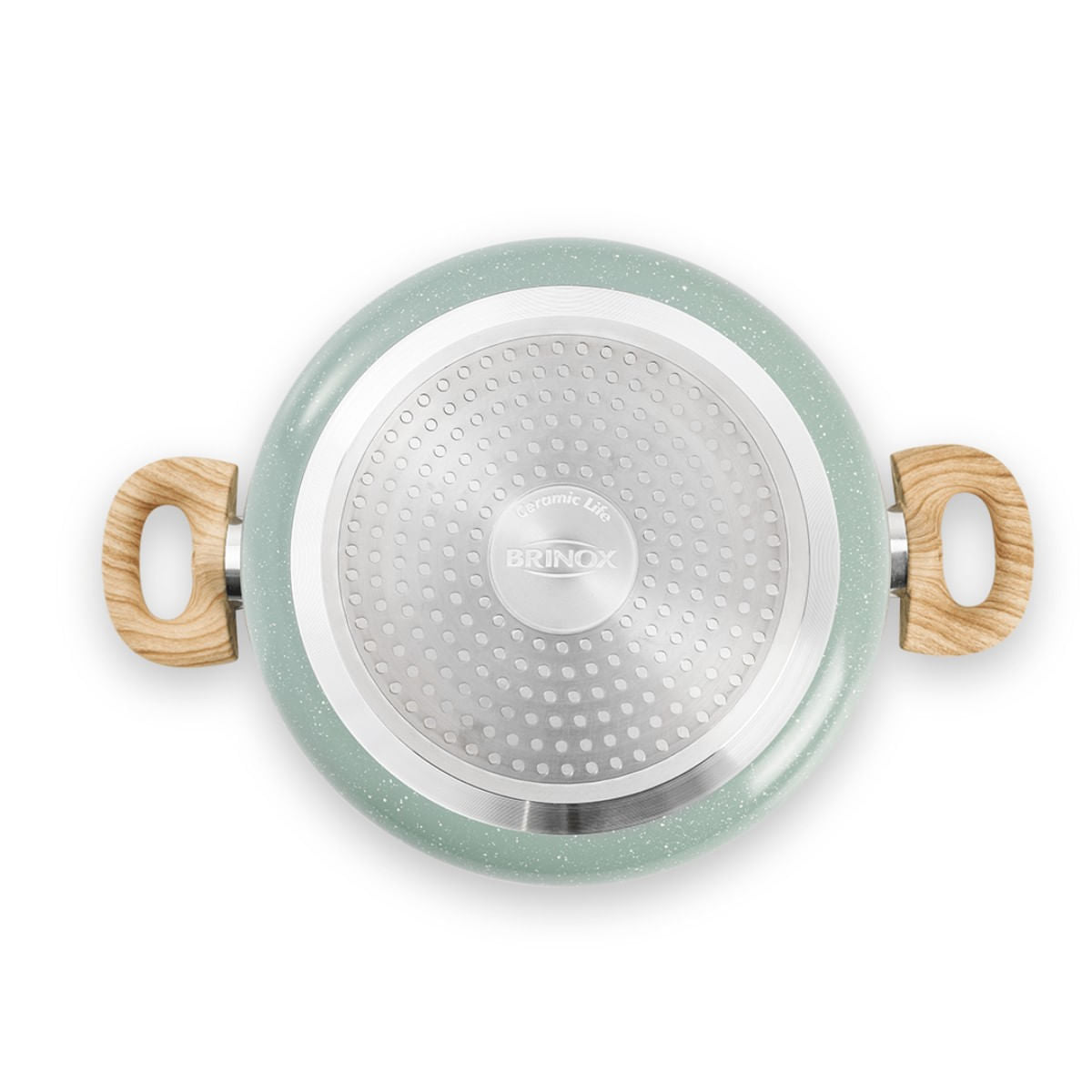 Jogo de Panelas Brinox Antiaderente Ceramic Life 6 Peças Botanika com Indução Verde