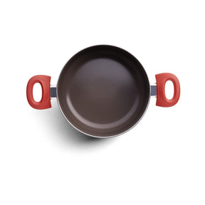 Jogo de Panelas Brinox Antiaderente Ceramic Life 5 Peças Optima com Indução Vermelho Carmin