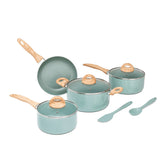 Jogo de Panelas Brinox Antiaderente Ceramic Life 6 Peças Botanika com Indução Verde