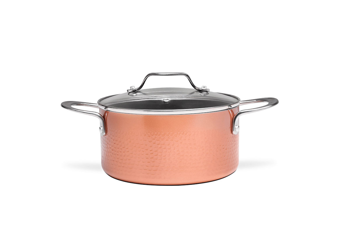 Jogo de Panelas Brinox Antiaderente Pro-Flon Premium 4 Peças Copper com Indução Cobre