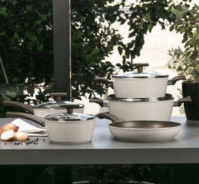 Jogo de Panelas Brinox Antiaderente Ceramic Life 5 Peças Organika com Indução Nata