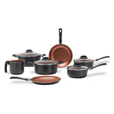 Jogo de Panelas Brinox Topázio Antiaderente Pro-Flon 7 Peças Cinza Range