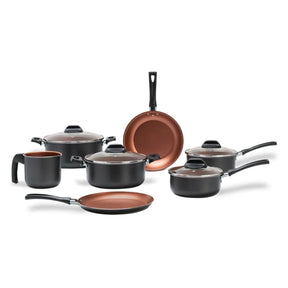 Jogo de Panelas Brinox Topázio Antiaderente Pro-Flon 7 Peças Cinza Range