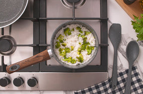 Jogo de Panelas Brinox Antiaderente Ceramic Life 6 Peças Marble Wood com Indução Cinza Escuro