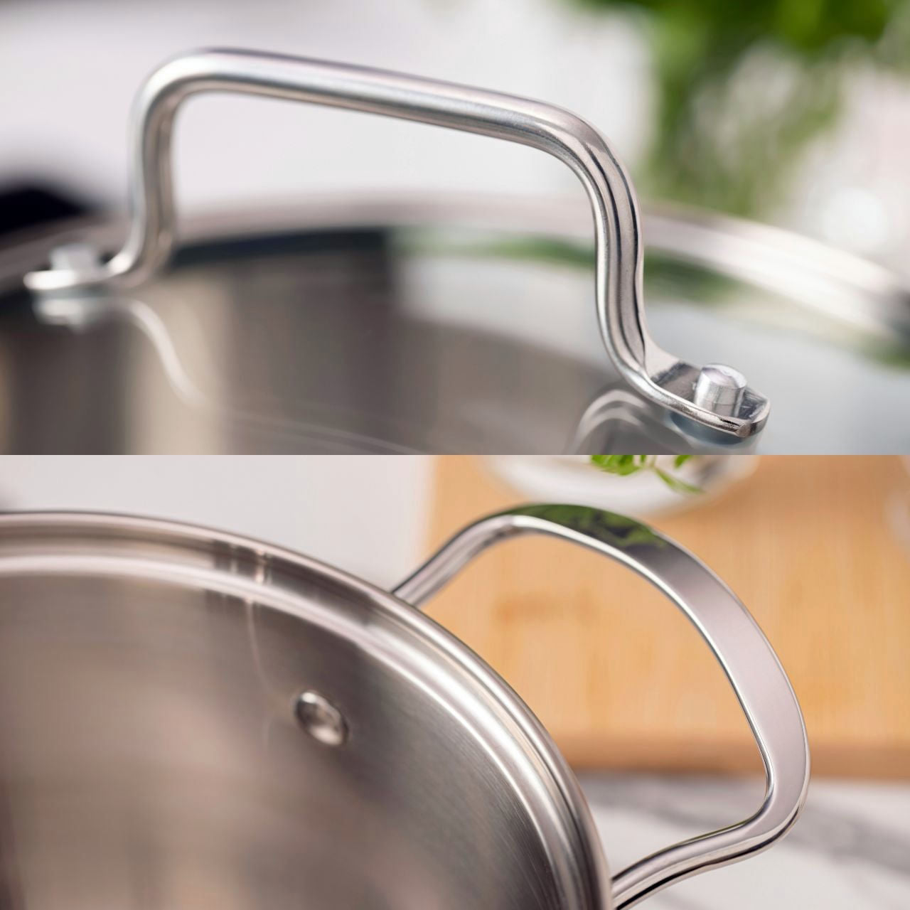 Jogo de Panelas Brinox Aço Inoxidável Fundo Triplo 4 Peças Jasmin com Indução Inox