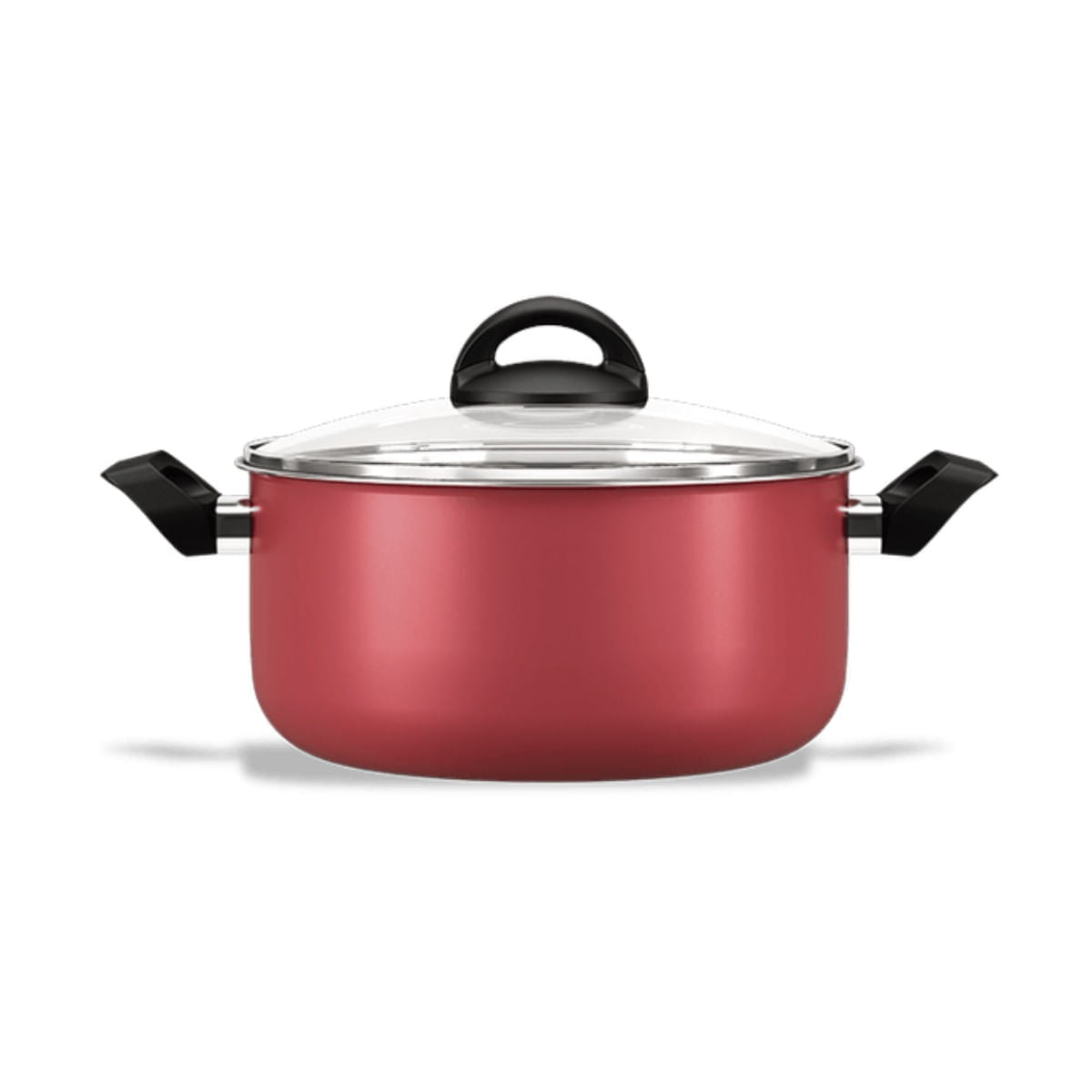 Jogo de Panelas Brinox Antiaderente Pro-Flon 7 Peças Chilli Vermelho Cereja