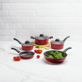 Jogo de Panelas Brinox Antiaderente Pro-Flon 5 Peças Ruby Vermelho