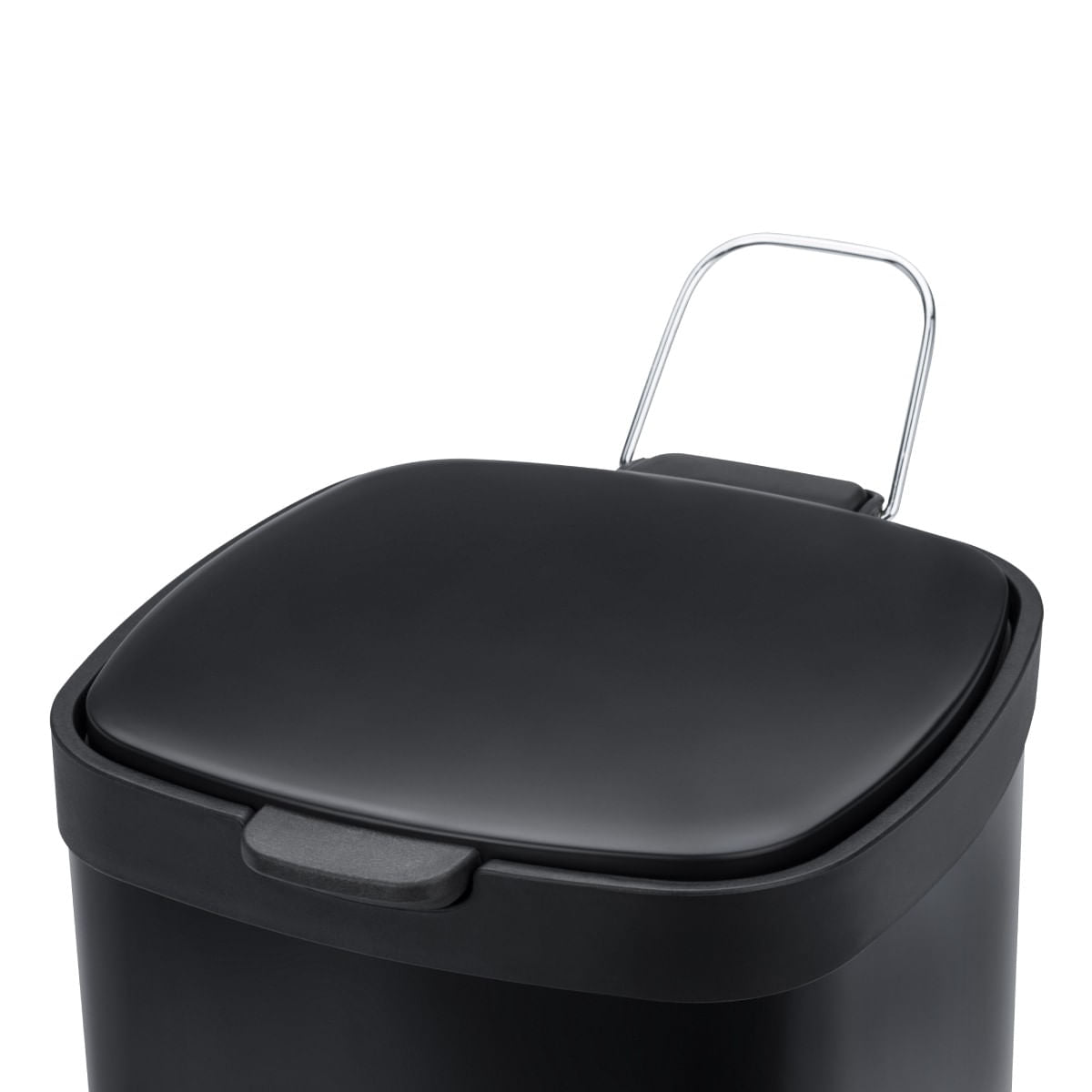 Lixeira com Pedal e Balde Brinox Frame 12 Litros Aço Carbono Preto