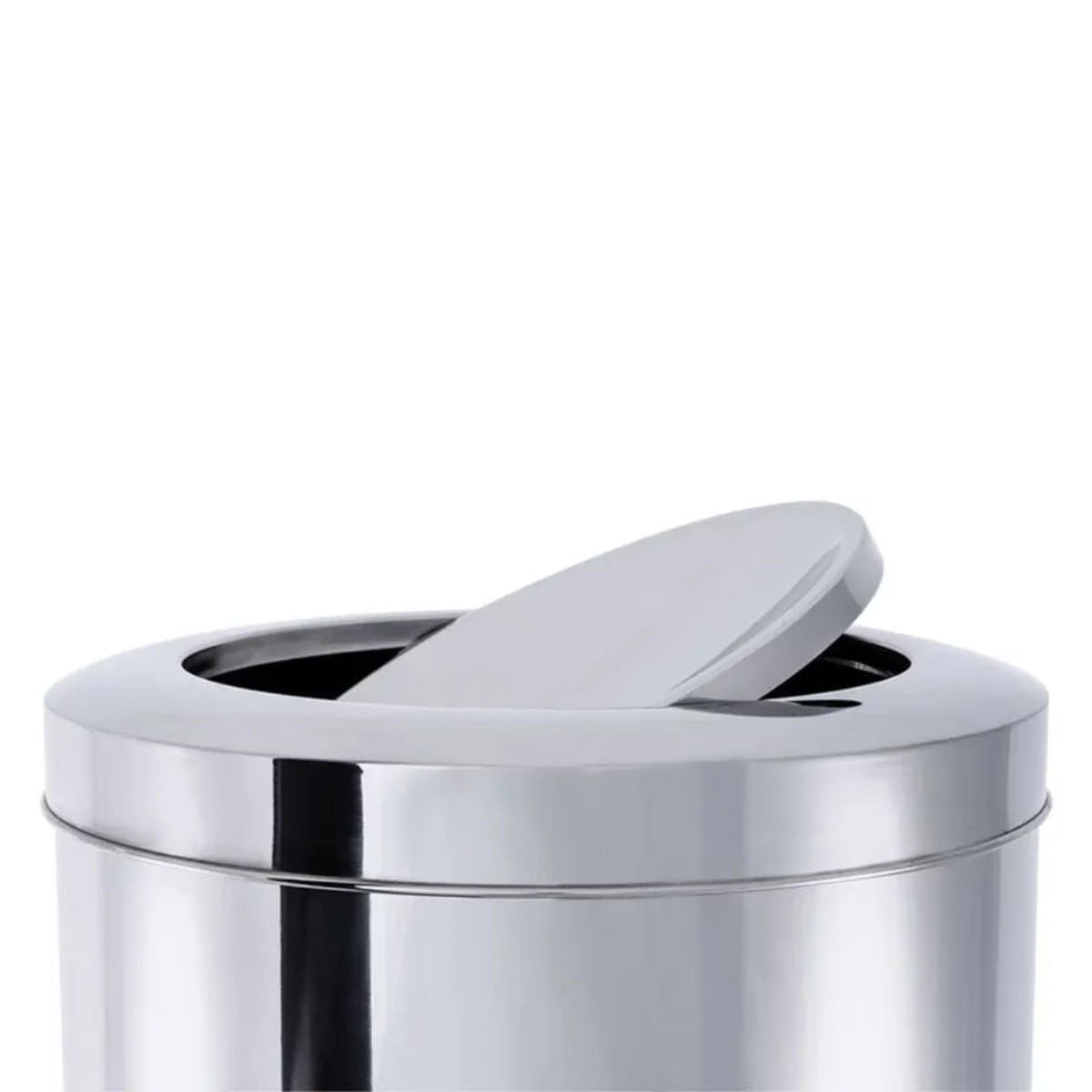 Lixeira com Tampa Basculante Brinox Decorline 3,2 Litros Ø 15,5cm Aço Inox