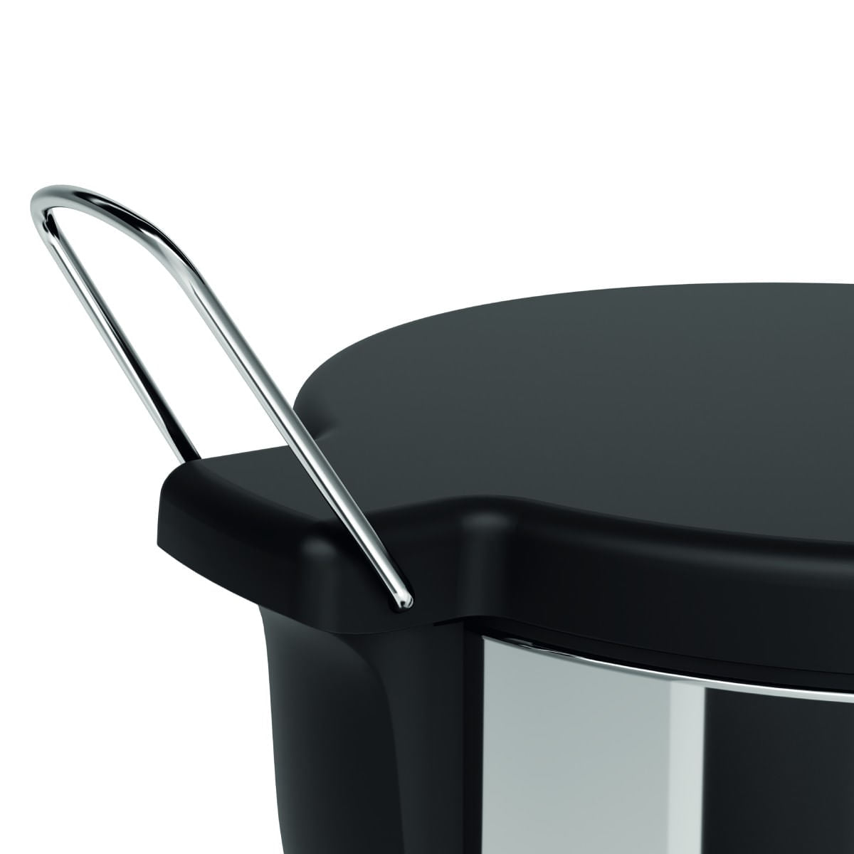 Lixeira com Pedal 6L Aço Inoxidável com Tampa em Polipropileno cor Preto Flat Brinox