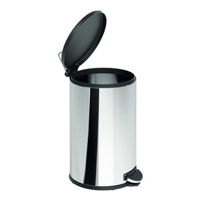 Lixeira com Pedal 15 L Aço Inoxidável com Tampa em Polipropileno cor Preto Flat Brinox