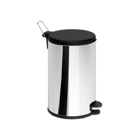 Lixeira com Pedal 15 L Aço Inoxidável com Tampa em Polipropileno cor Preto Flat Brinox