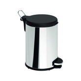 Lixeira com Pedal 6L Aço Inoxidável com Tampa em Polipropileno cor Preto Flat Brinox
