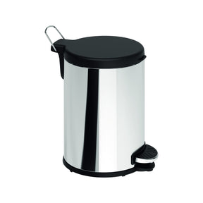 Lixeira com Pedal 6L Aço Inoxidável com Tampa em Polipropileno cor Preto Flat Brinox