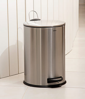 Lixeira com Pedal e Balde Brinox Spin 12 Litros Aço Inox Escovado