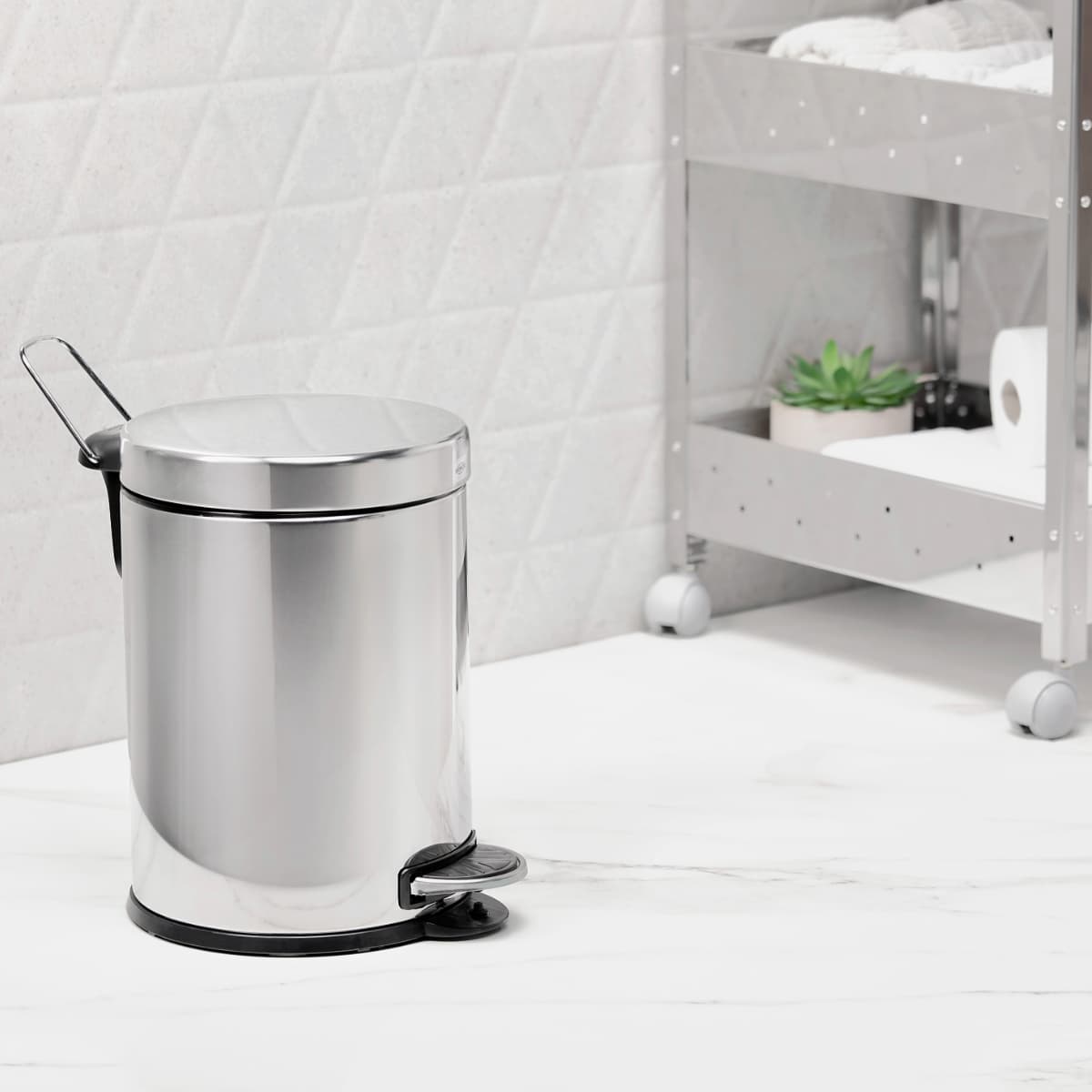 Lixeira com Pedal e Balde Brinox Decorline 5 Litros Ø20 x 30cm Aço Inoxidável