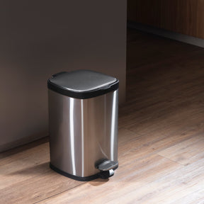 Lixeira com Pedal e Balde Brinox Frame 12 Litros Aço Inox Escovado