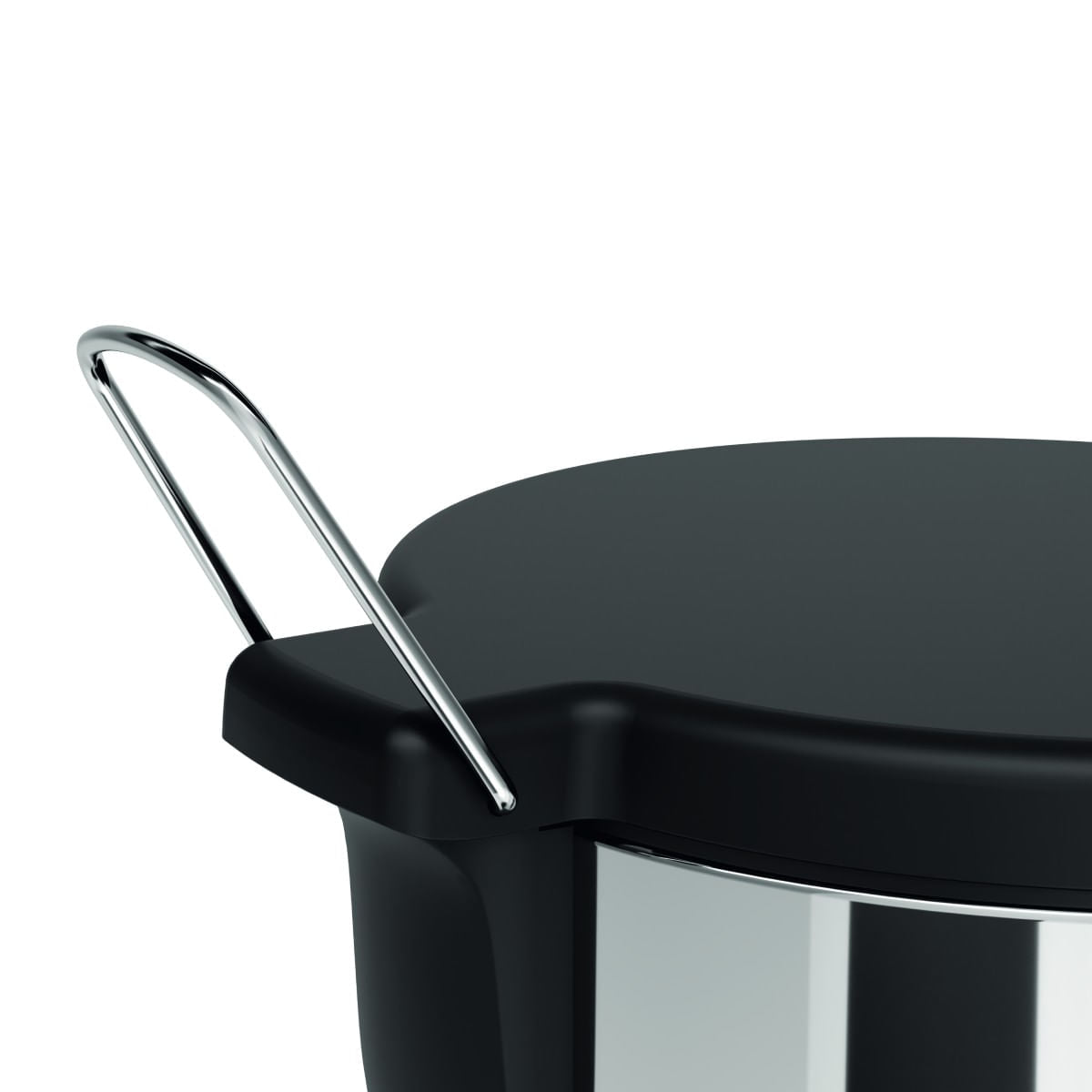 Lixeira com Pedal 15 L Aço Inoxidável com Tampa em Polipropileno cor Preto Flat Brinox