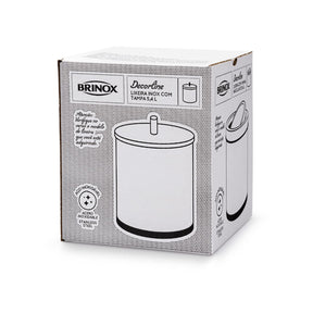 Lixeira com Tampa Brinox Decorline 5,4 Litros Ø18,5 x 23cm Aço Inoxidável