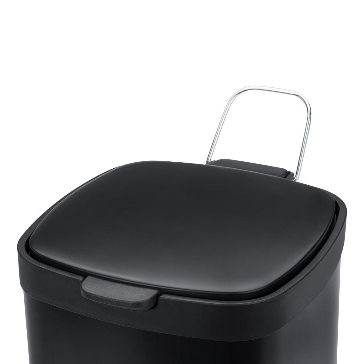 Lixeira com Pedal e Balde Brinox Frame 20 Litros Aço Carbono Preto