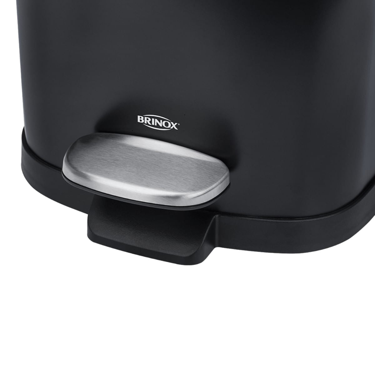 Lixeira Pedal e Balde Brinox Frame 6 Litros Aço Escovado Preto