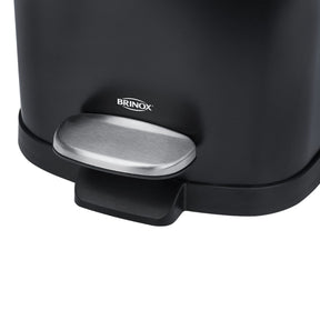 Lixeira Pedal e Balde Brinox Frame 6 Litros Aço Escovado Preto