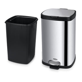 Lixeira com Pedal e Balde Brinox Frame 12 Litros Aço Inox Escovado