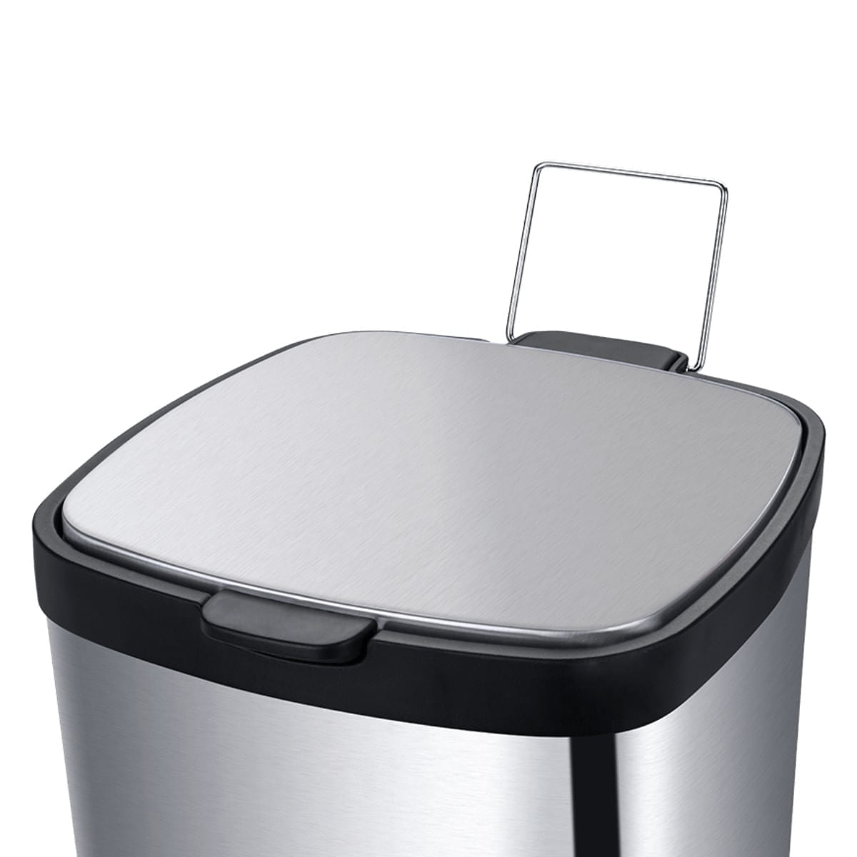 Lixeira com Pedal e Balde Brinox Frame 12 Litros Aço Inox Escovado