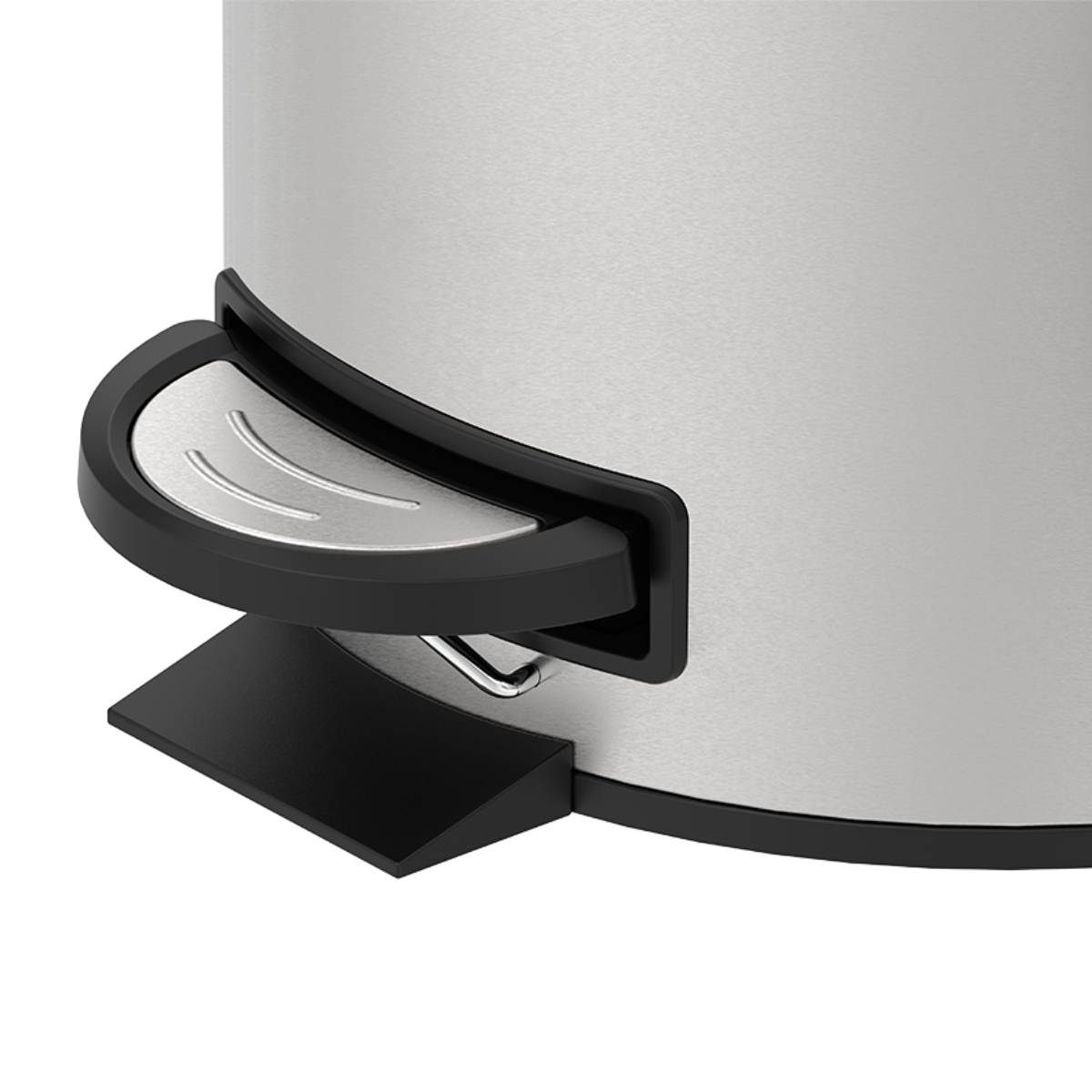 Lixeira com Pedal e Balde Brinox Spin 5 Litros Aço Inox Escovado