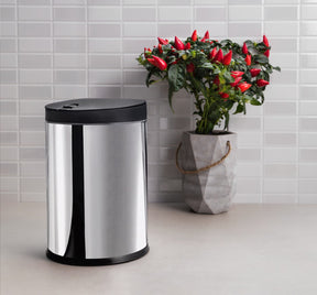 Lixeira com Tampa Press Brinox Linha Pia 4 Litros Ø 17 x 25 cm Aço Inoxidável