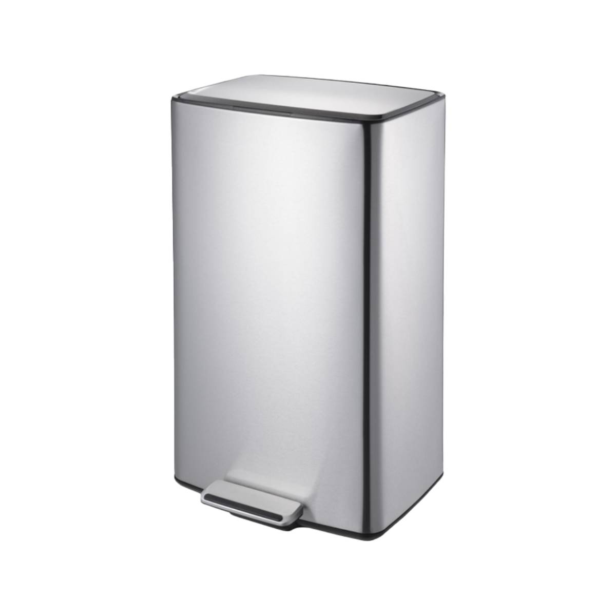 Lixeira com Pedal e Balde Brinox Linha Plana 40 Litros Aço Inoxidável Escovado