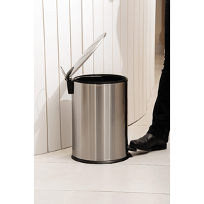 Lixeira com Pedal e Balde Brinox Spin 20 Litros Aço Inox Escovado