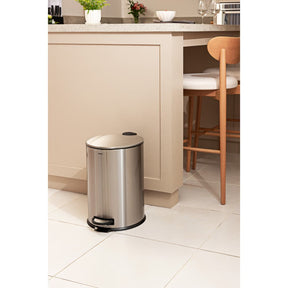 Lixeira com Pedal e Balde Brinox Spin 20 Litros Aço Inox Escovado